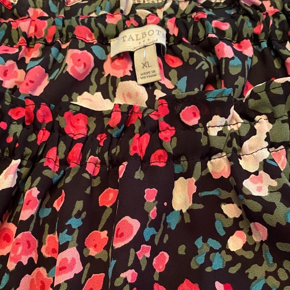 Talbots Black and Red Floral Blouse - Picture 2 of 4